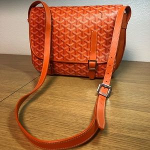 Orange Goyard Messenger Bag